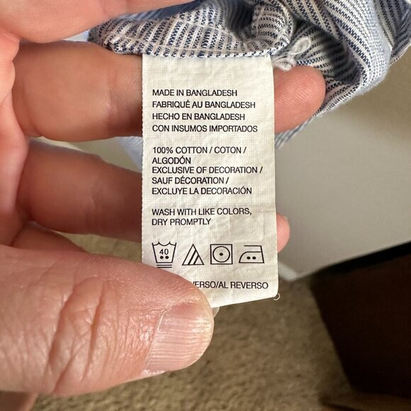 Izod Saltwater Blue and White Short Sleeve Shirt‎   Size 3XLT - Picture 5 of 7